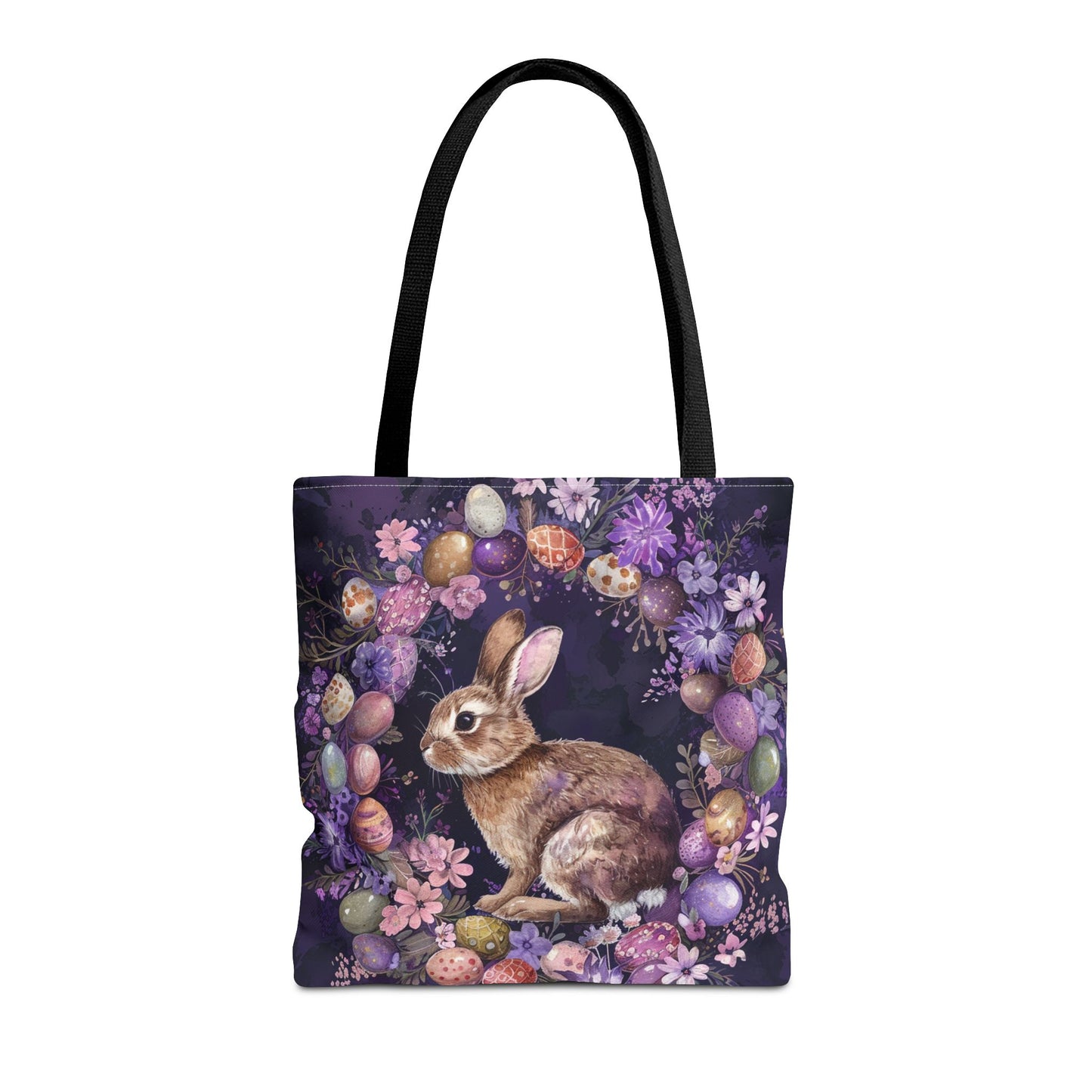 Easter Bunny Bloom Tote Bag with Pastel Floral Design