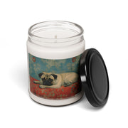 Cozy Pug Soy Candle – Vintage Art Pet Lover Gift