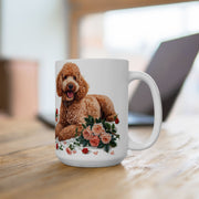 Poodle Lover’s Floral Coffee Mug – Adorable Dog Mom Gift