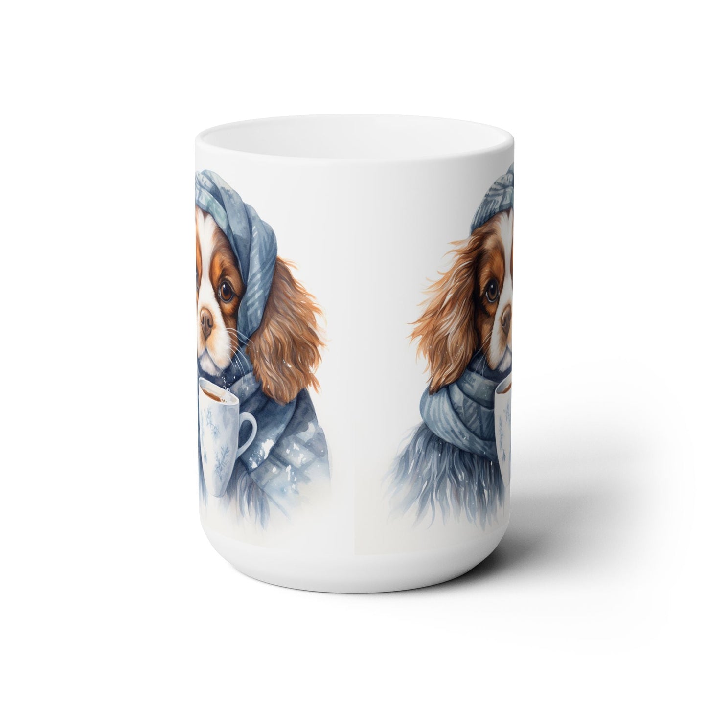 Cozy Cavalier King Charles Spaniel Mug – Winter Dog Lover's Gift