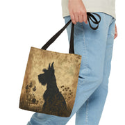 Scottish Terrier Vintage Floral Tote Bag, Elegant Eco-Friendly Design