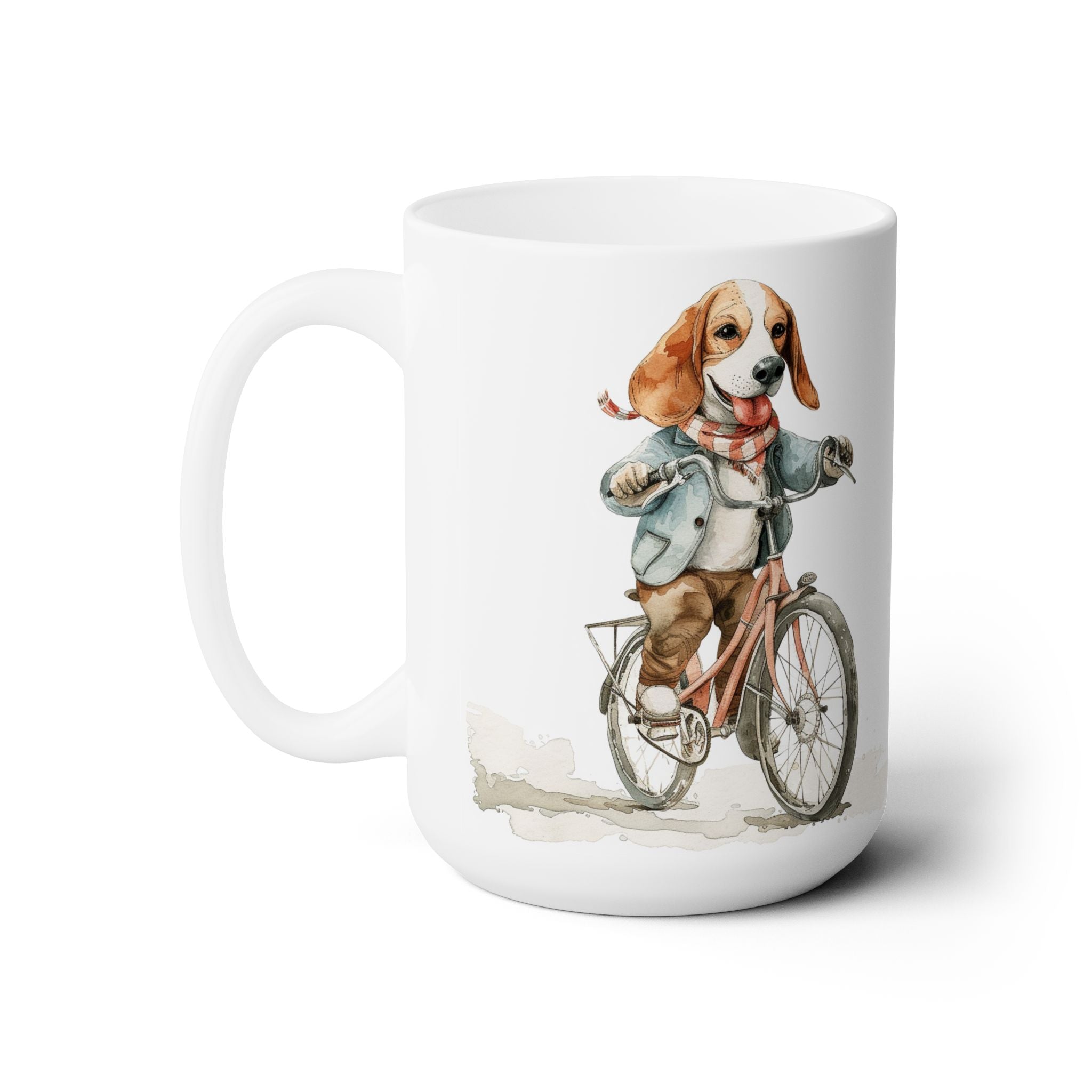 Beagle & Bicycle Mug – Adorable Coffee Cup for Dog Lovers