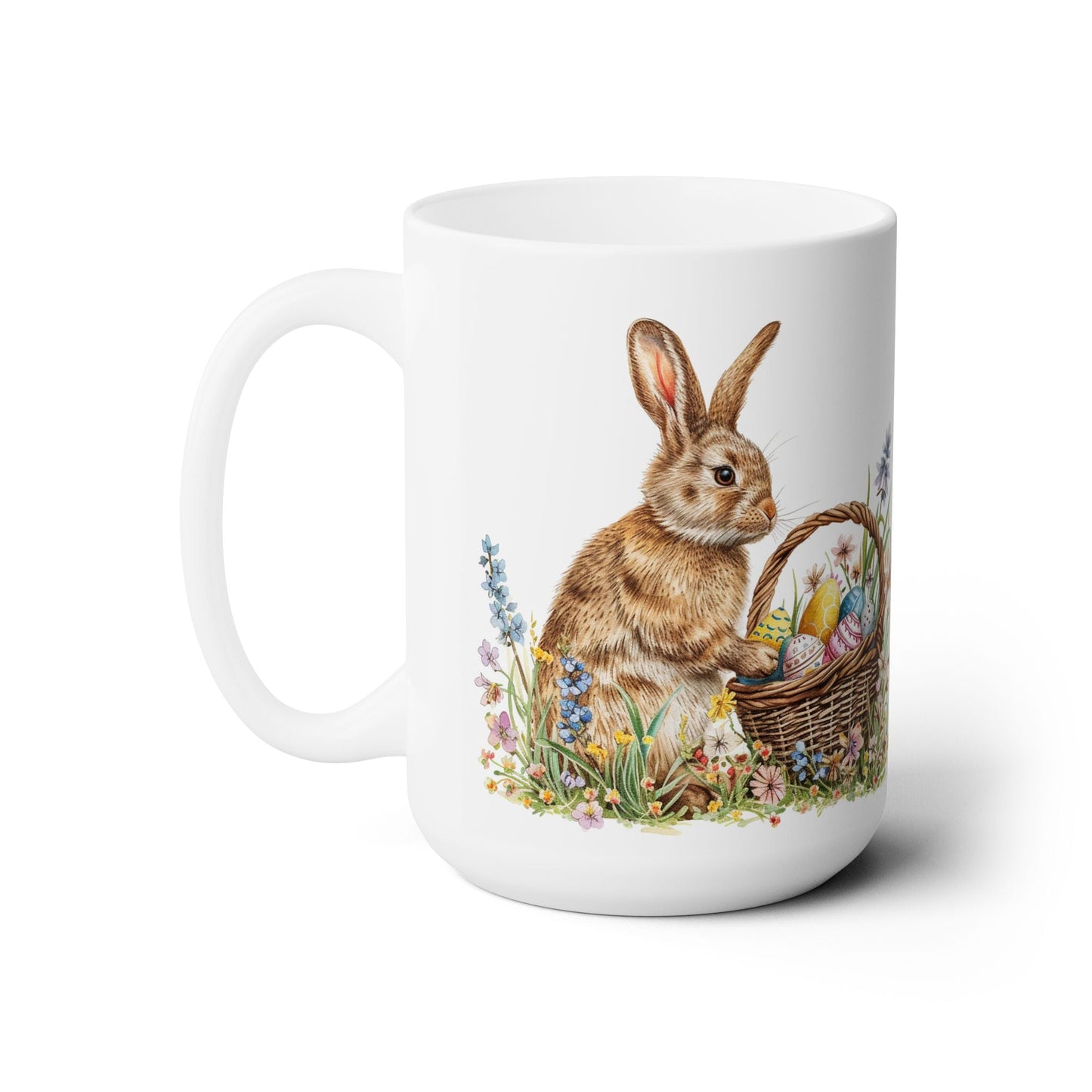 Easter Bunny and Spring Floral Coffee Mug