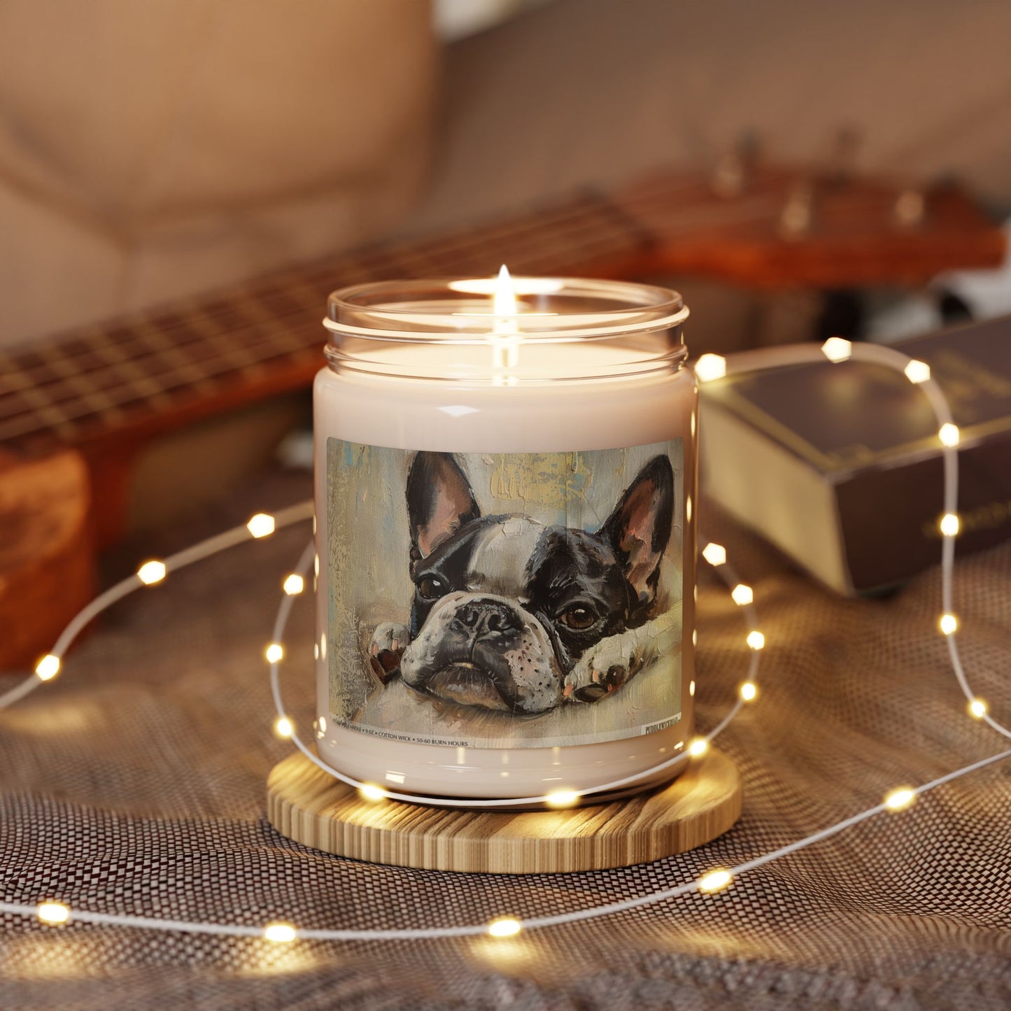 Frenchie Bliss Candle – Vintage French Bulldog Art, Pet Lover Gift