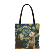 Starry Night Chihuahua Canvas Tote Bag, Artistic Gift for Dog Lovers