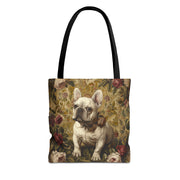 Chic French Bulldog Tote Bag with Vintage Floral Design