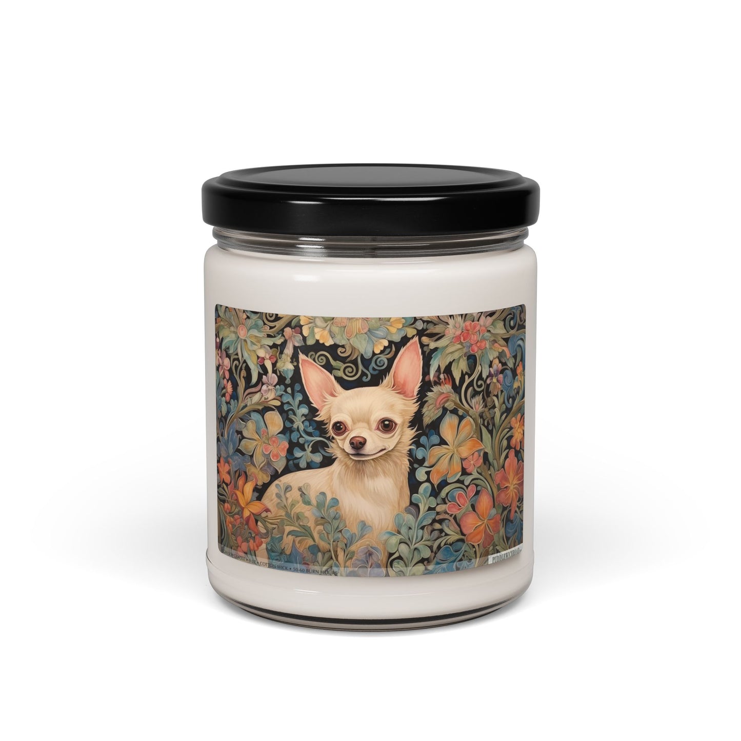 Charming Chihuahua Candle - Floral Vintage Design for Dog Lovers