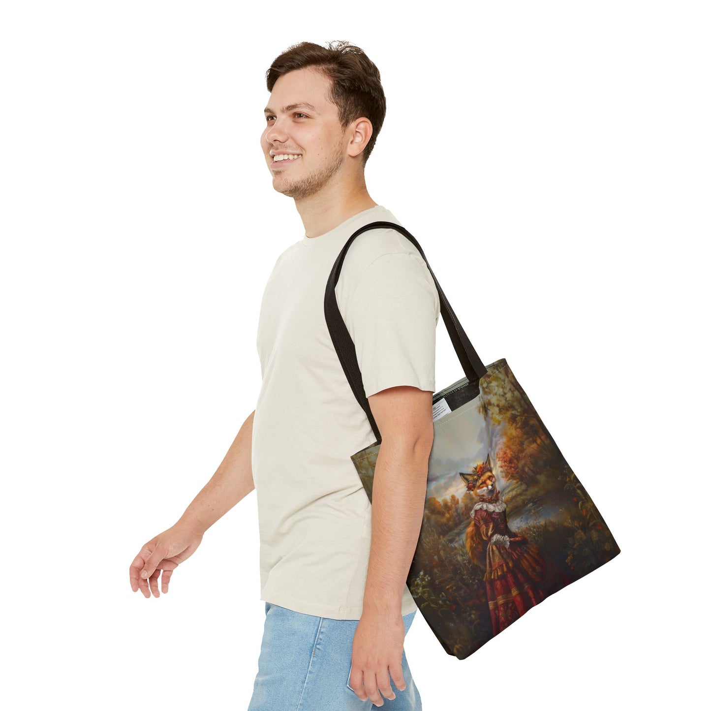 Renaissance Fox Autumn Landscape Canvas Tote Bag for Eco Lovers