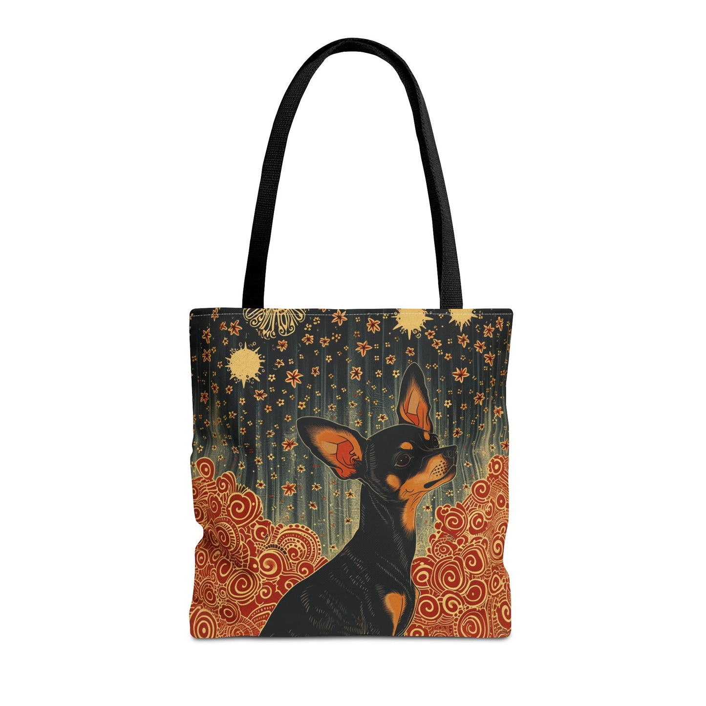 Charming Miniature Pinscher Tote Bag – Starry Night Art Design