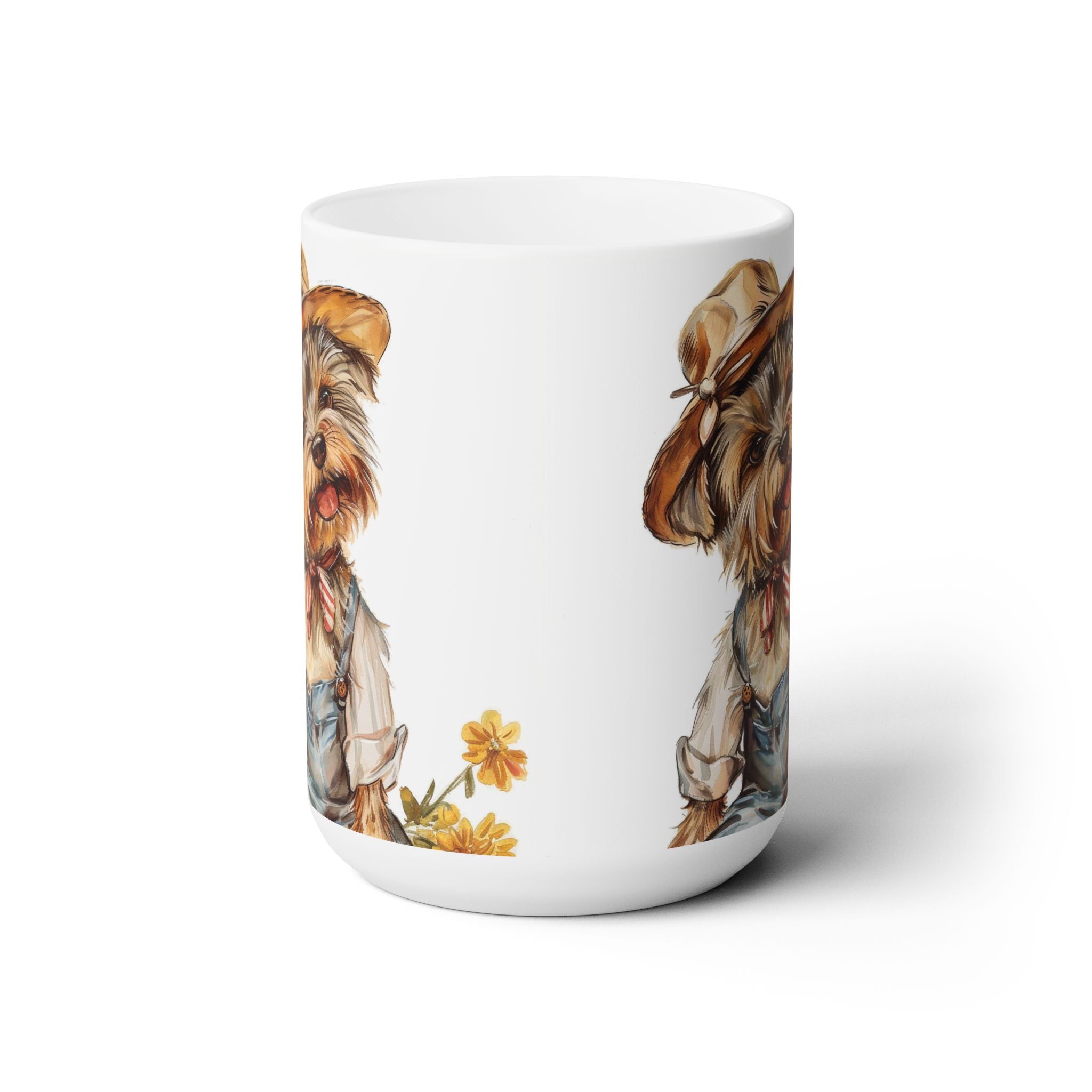 Yorkshire Terrier Farmhouse Mug – Adorable Yorkie Coffee Cup Gift