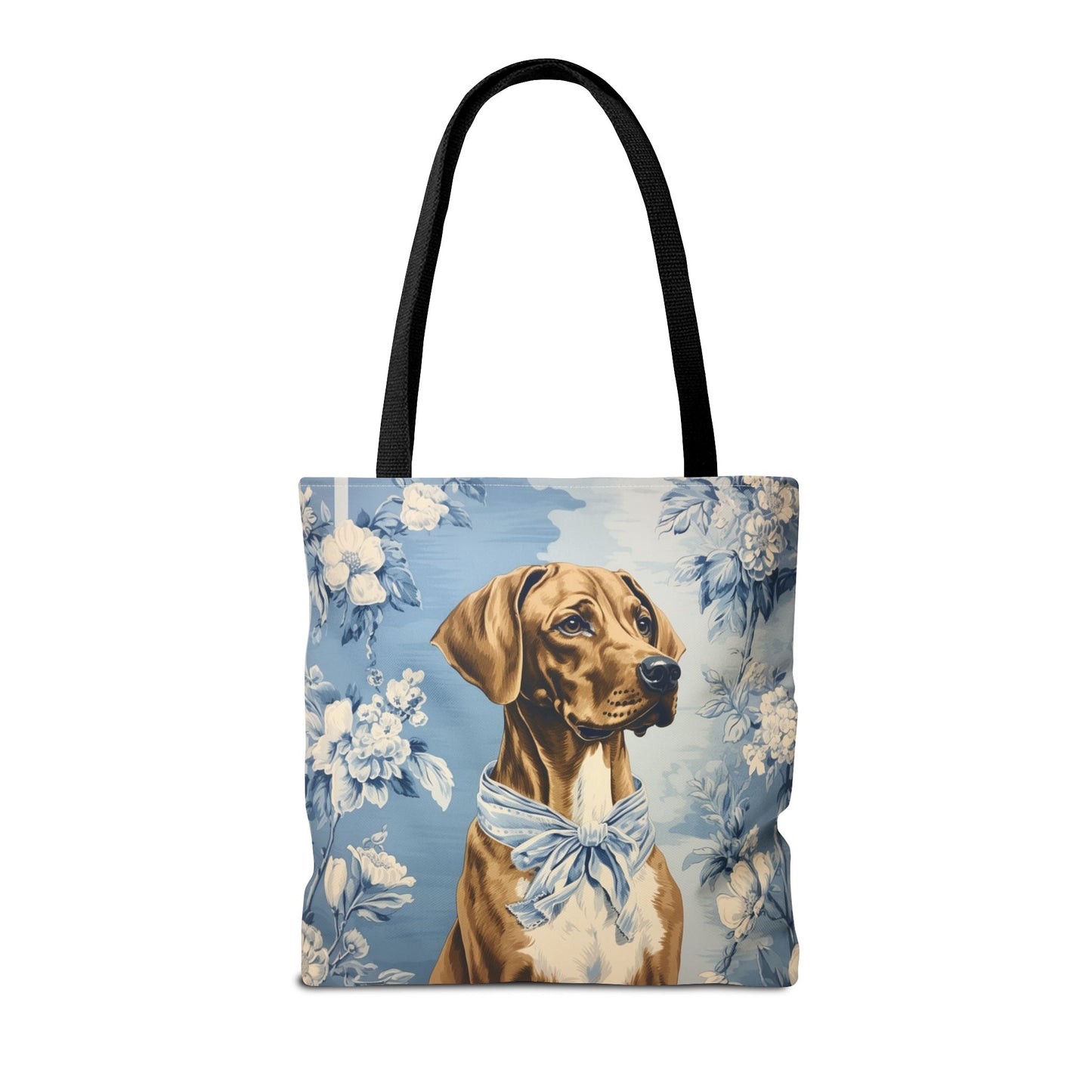 Rhodesian Ridgeback Floral Canvas Tote Bag, Elegant Dog Lover Gift