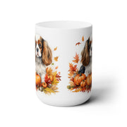 Cavie Thanksgiving Mug with Pumpkins & Fall Leaves