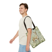 Fawn Meadow Floral Tote Bag, Eco-Friendly Nature Lover Gift