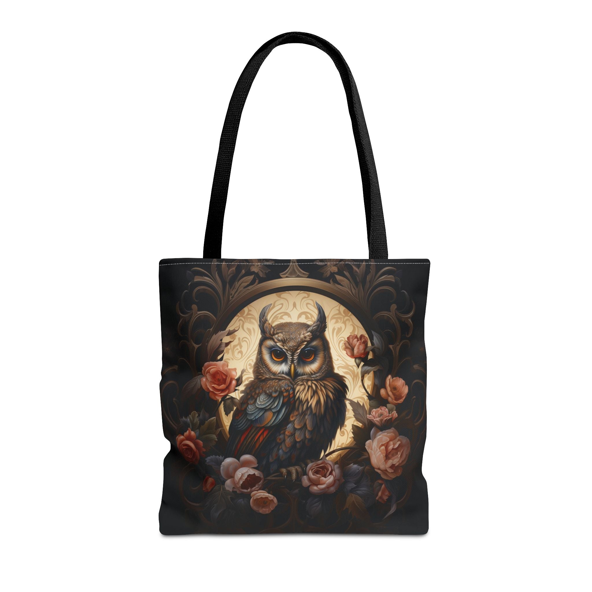 Elegant Woodland Owl Tote Bag with Vintage Floral Art