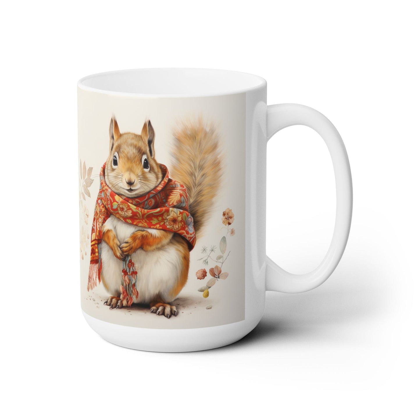 Cozy Squirrel Mug with Autumn Scarf - Gift for Animal Lovers