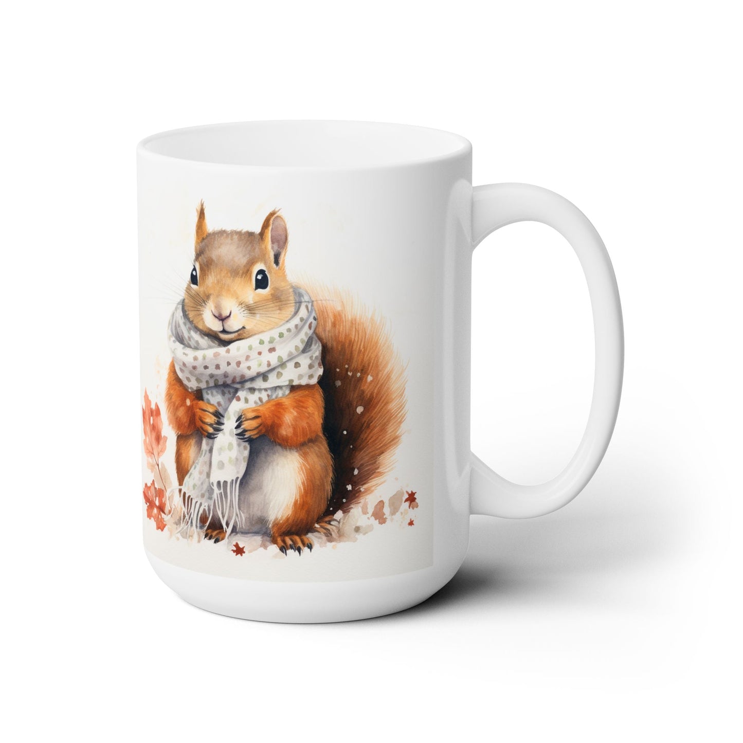 Cozy Autumn Squirrel Coffee Mug – Fall Gift for Animal Lovers