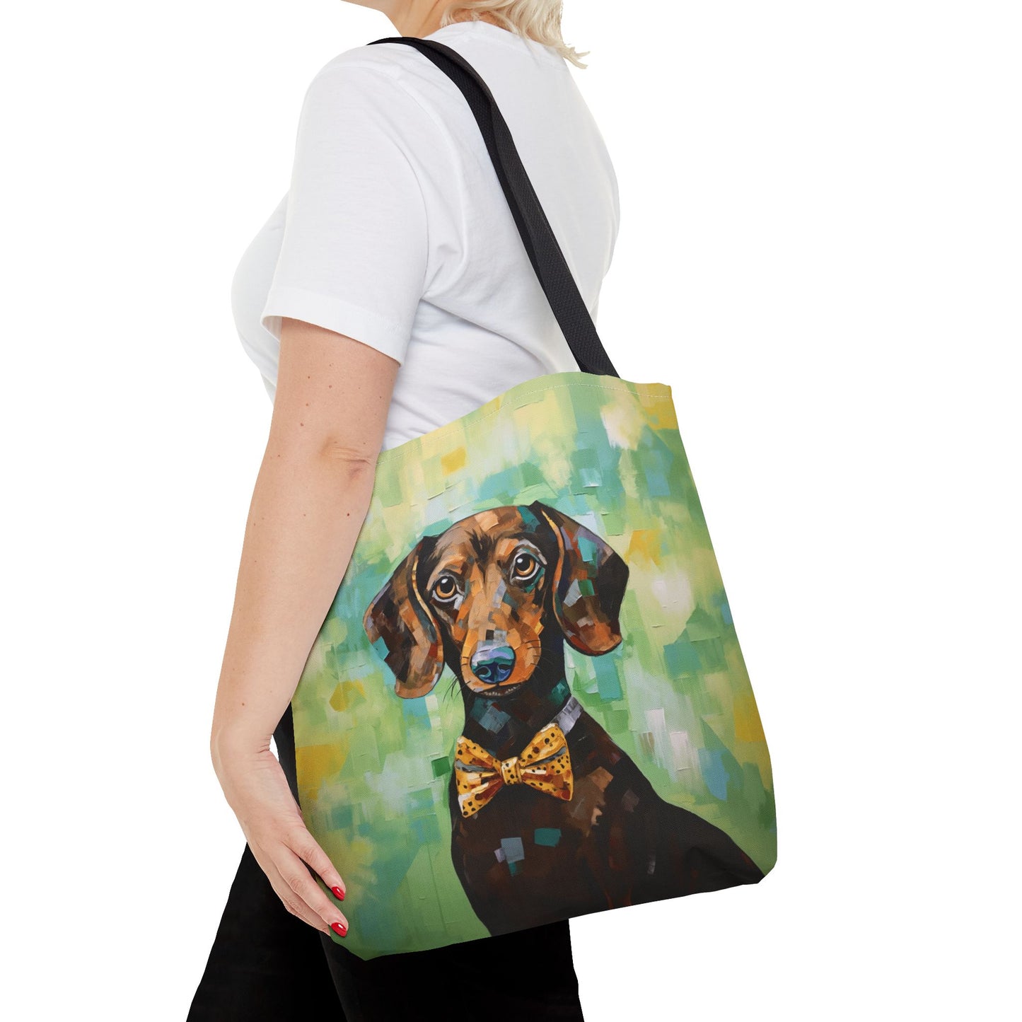 Dapper Dachshund Canvas Tote Bag – Artistic Eco-Friendly Companion