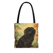 Elegant Pekingese Tote Bag with Vintage-Inspired Art Style