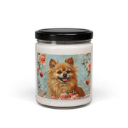 Joyful Pomeranian Soy Candle – Cute Floral Dog Lover Gift