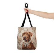 Rhodesian Ridgeback Floral Canvas Tote Bag for Dog Lovers