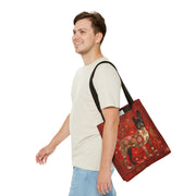 Boston Terrier Floral Tote Bag - Vibrant Red Design for Dog Lovers