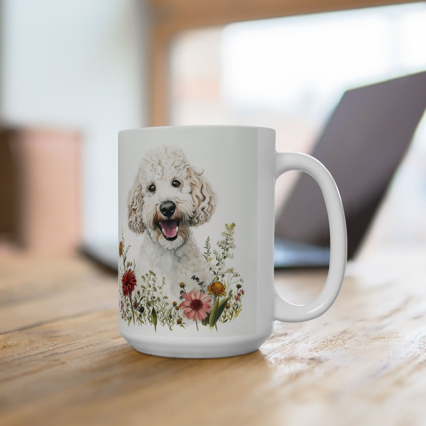 Charming Poodle Mug - Floral Doodle Lover Gift for Pet Parents