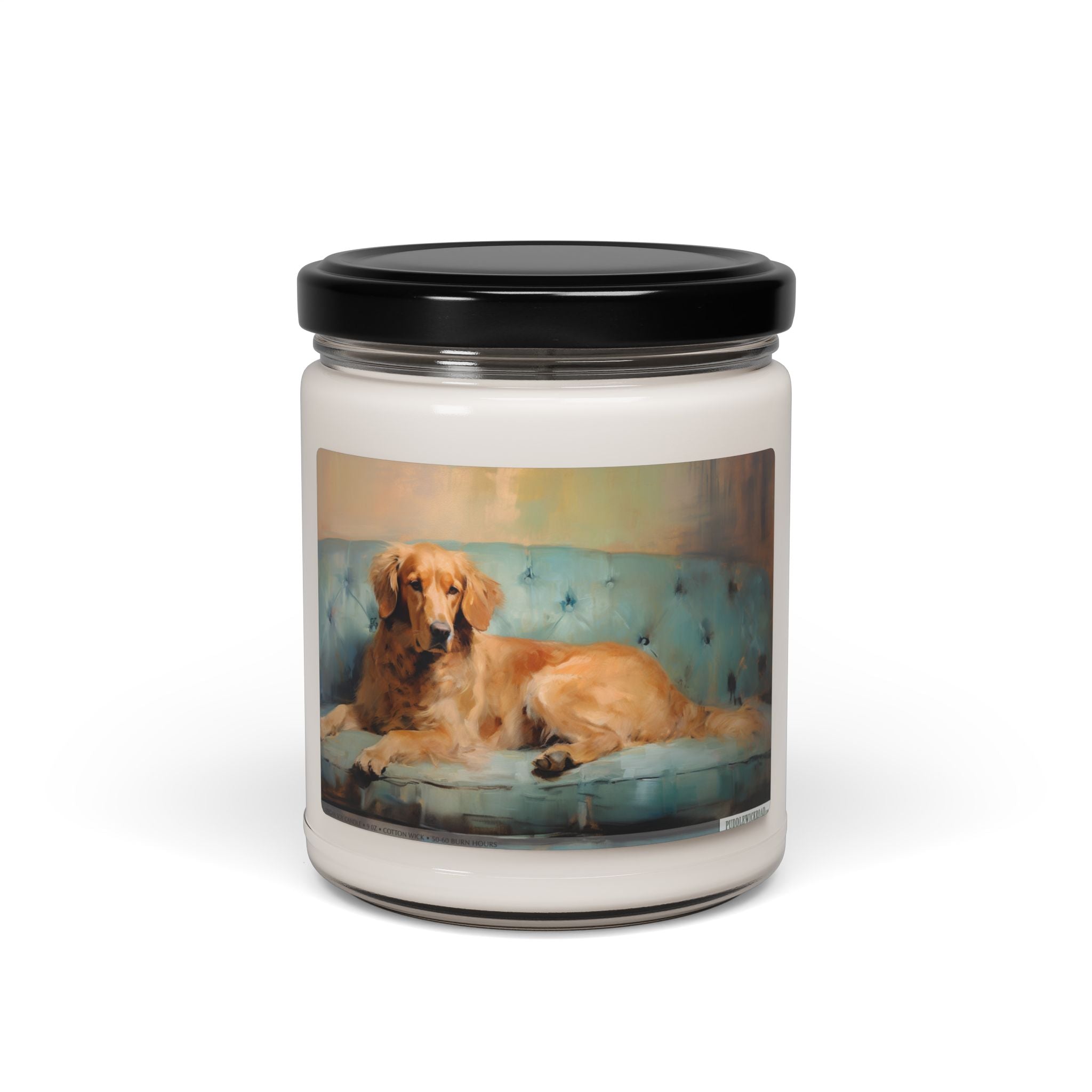 Golden Retriever Candle – Cozy Vintage Art Gift for Pet Lovers