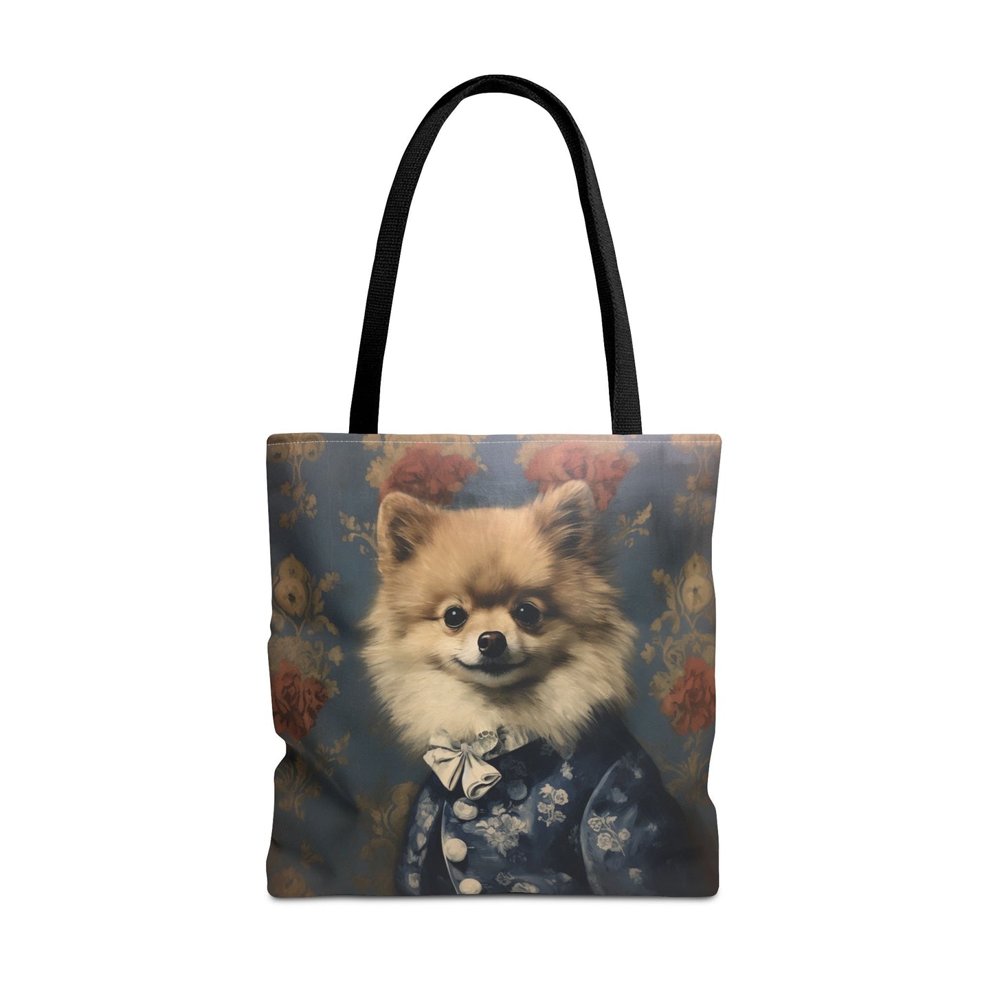 Elegant Pomeranian Tote Bag - Stylish Floral Art Canvas for Dog Lovers