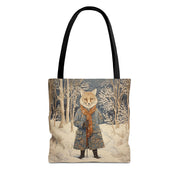 Winter Fox Wonderland Canvas Tote Bag for Nature & Art Lovers