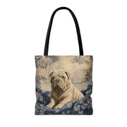 Vintage Shar Pei Canvas Tote Bag - Artistic Dog Lover Gift