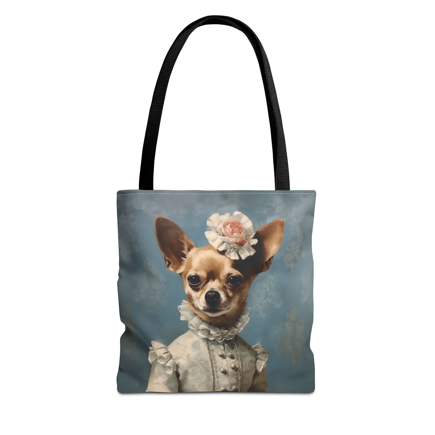 Elegant Chihuahua Canvas Tote Bag, Victorian-Inspired, Perfect Gift