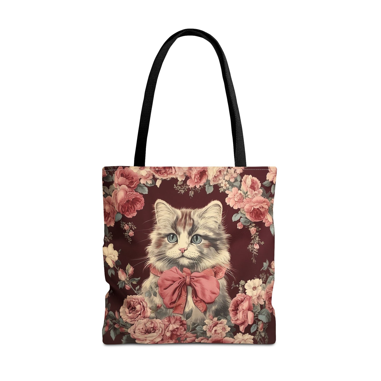 Charming Cat-Inspired Floral Tote Bag, Stylish Eco-Friendly Accessory