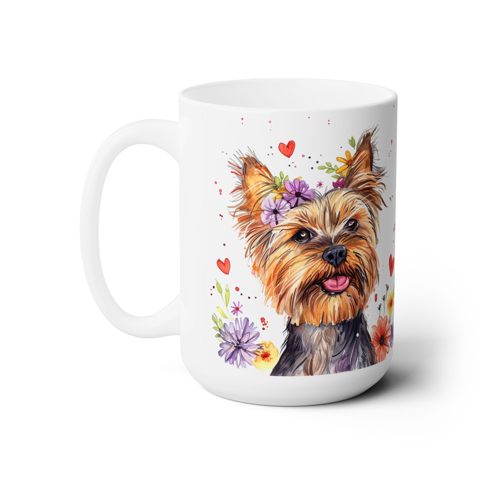 Yorkie Love Floral Mug – Yorkshire Terrier Gift for Dog Moms