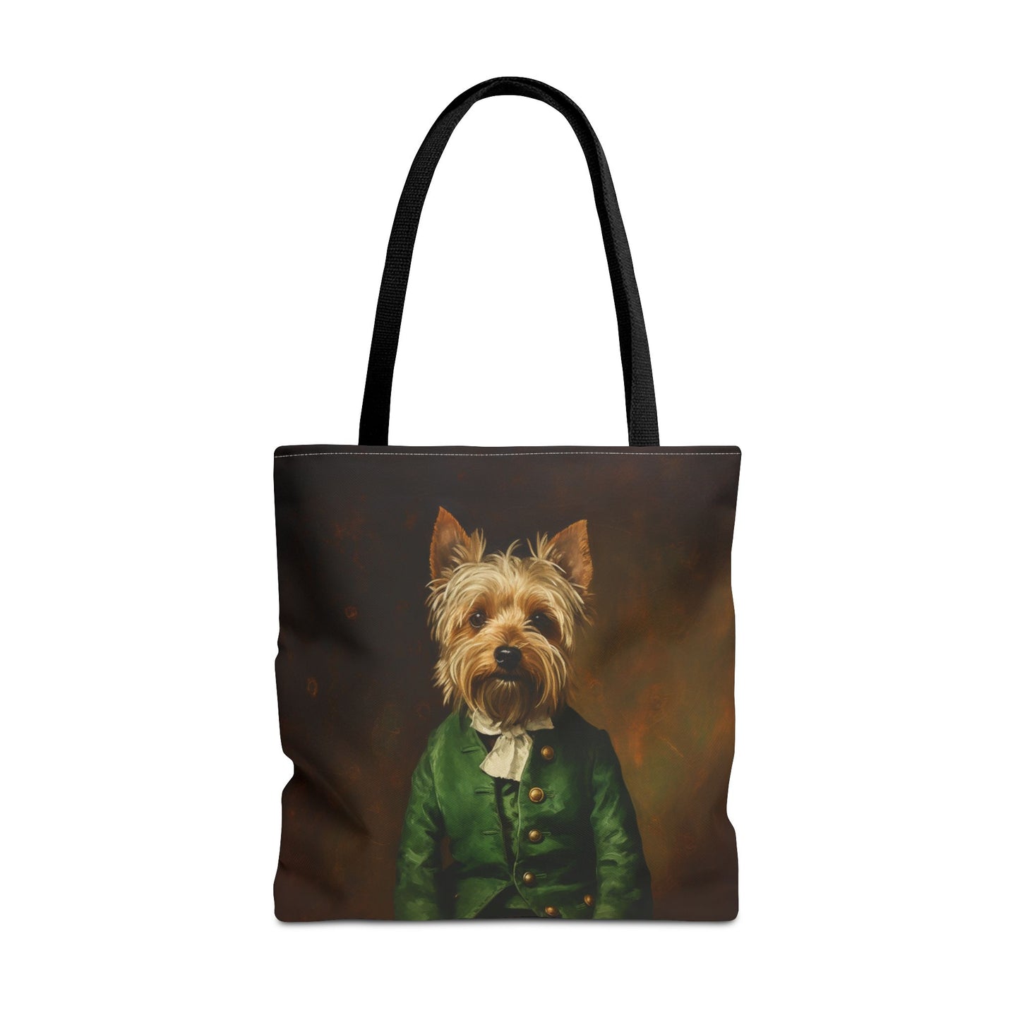 Yorkie Elegance: Vintage Green Yorkshire Terrier Tote Bag