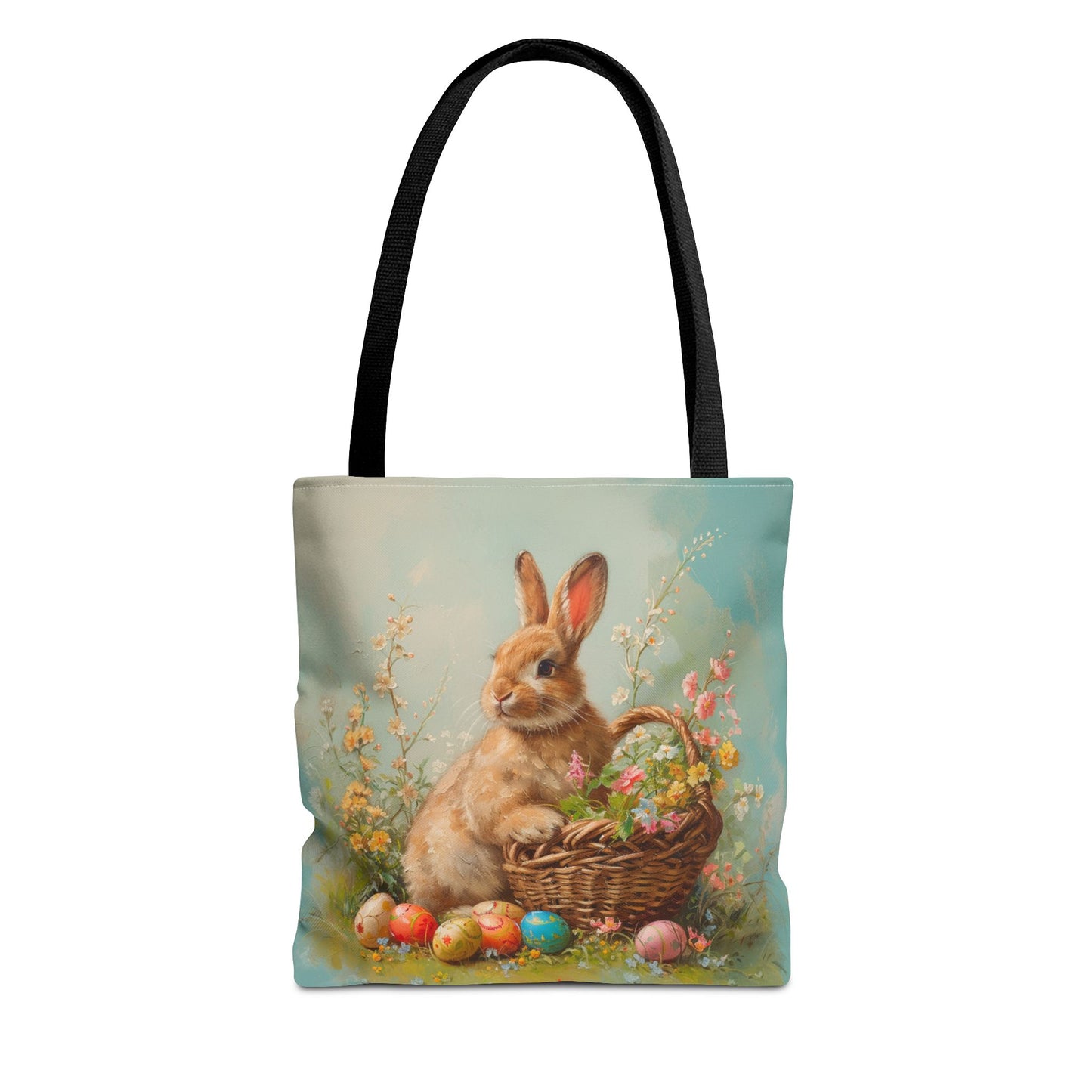 Charming Bunny Easter Tote Bag, Artistic Spring Design for Gifts