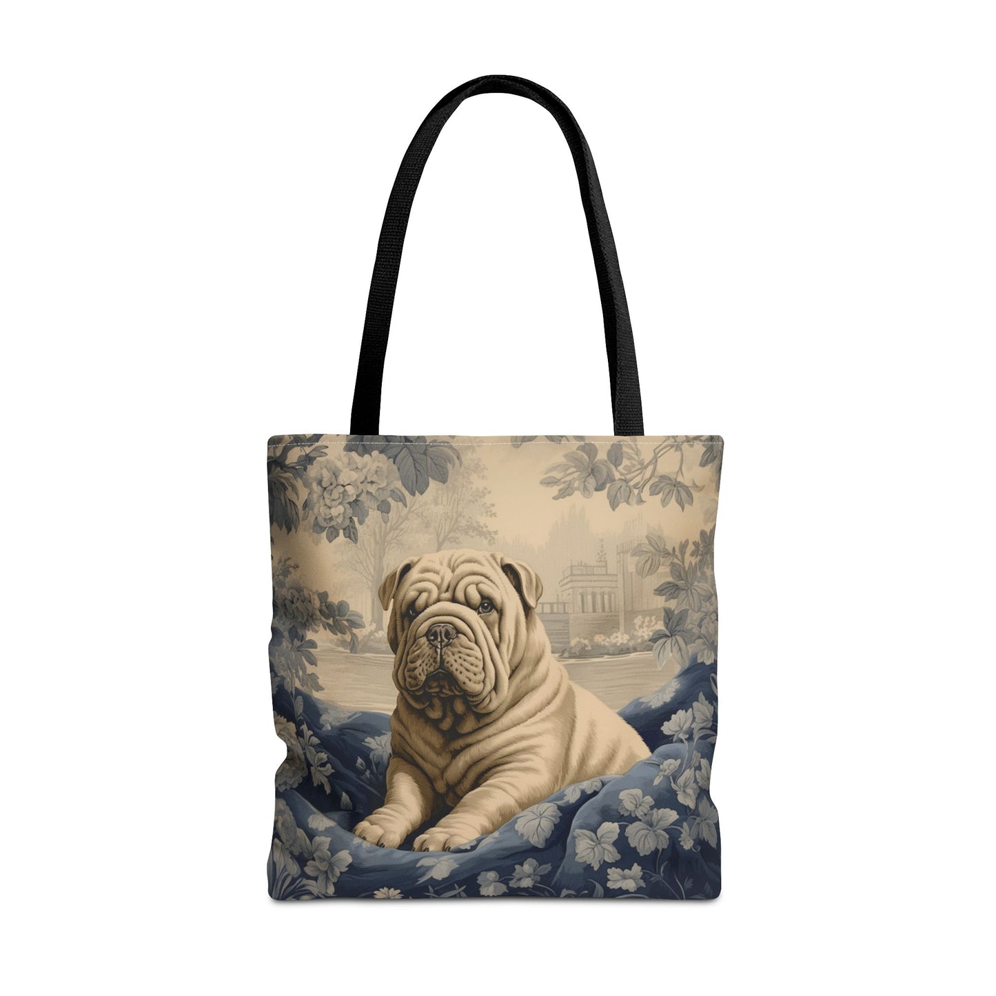 Vintage Shar Pei Canvas Tote Bag - Artistic Dog Lover Gift