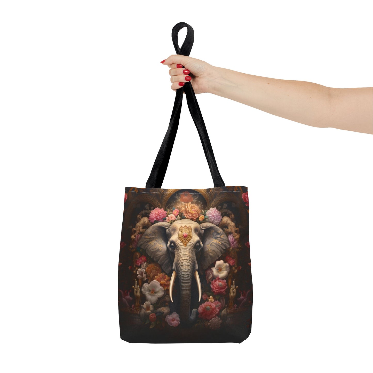 Elephant Floral Elegance Tote Bag - Eco-Friendly, Artistic, Reusable