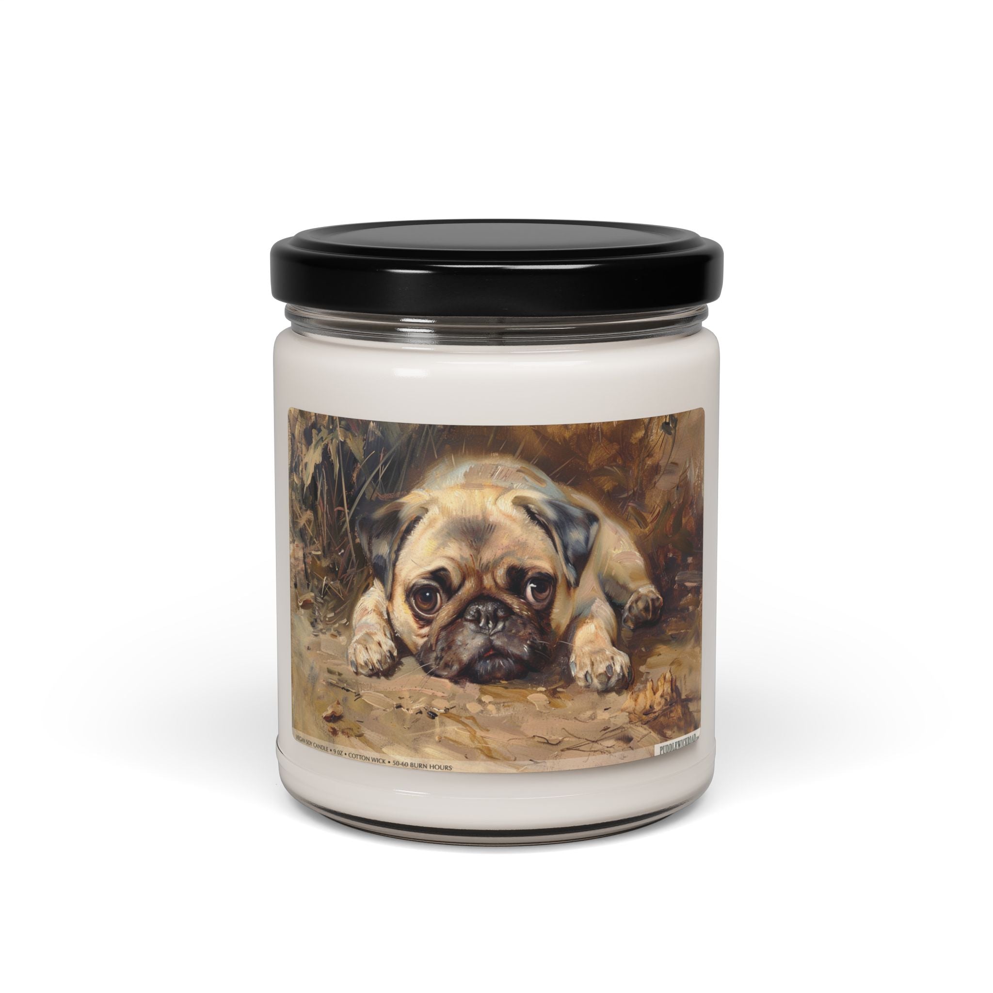 Cozy Pug Soy Candle – Adorable Dog Lover Gift & Memorial Candle