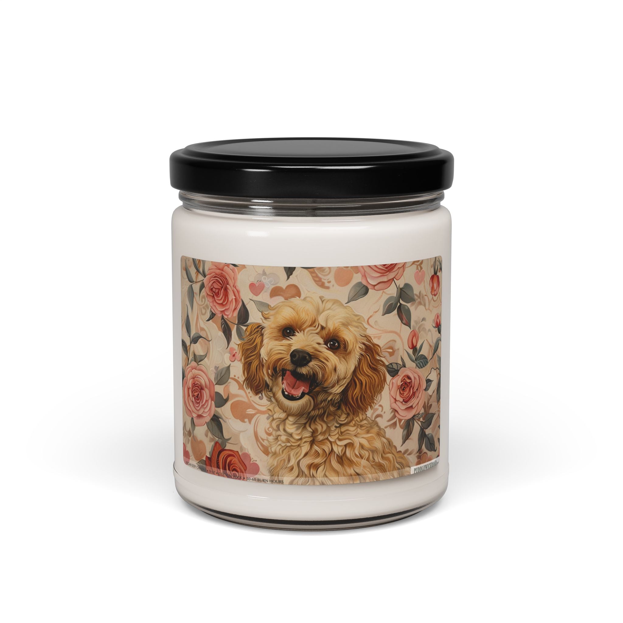 Labradoodle Vintage Rose Candle - Dog Lover Gift