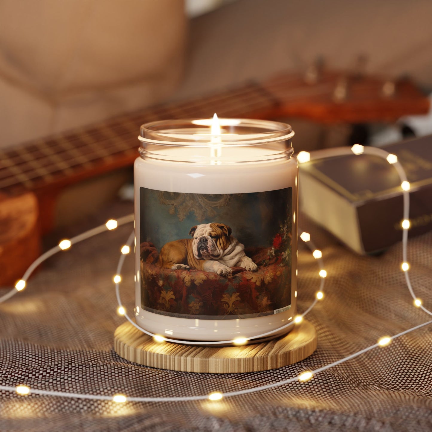 English Bulldog Vintage Art Candle – Soy Wax Dog Lover Gift