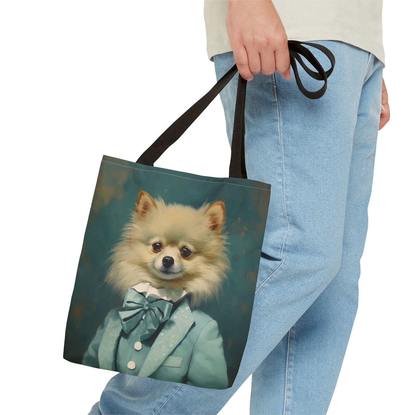 Regal Pomeranian Canvas Tote Bag, Stylish Gift for Dog Lovers