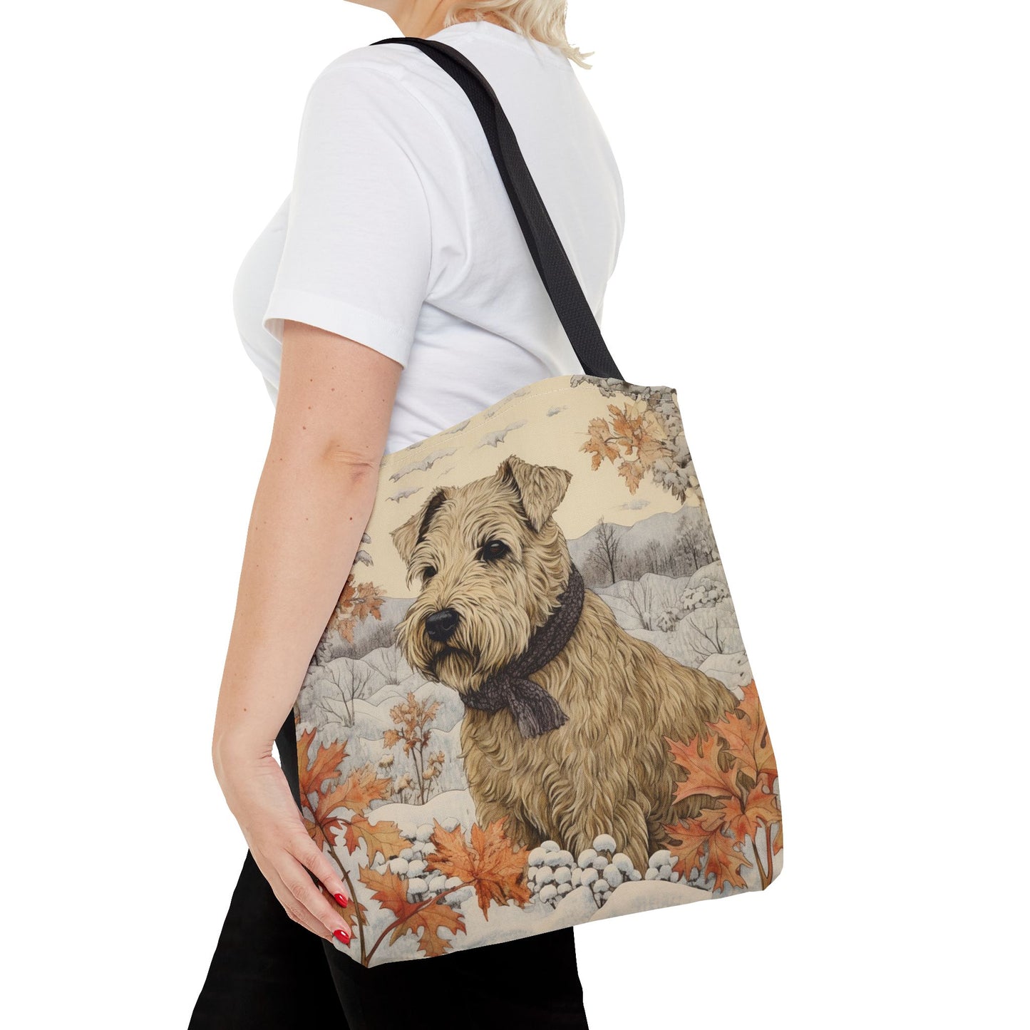 Wheaten Terrier Fall Tote Bag, Eco-Friendly Dog Lover Market Bag