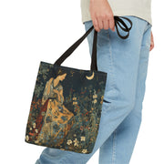 Moonlit Floral Canvas Tote Bag - Elegant Eco-Friendly Shopper