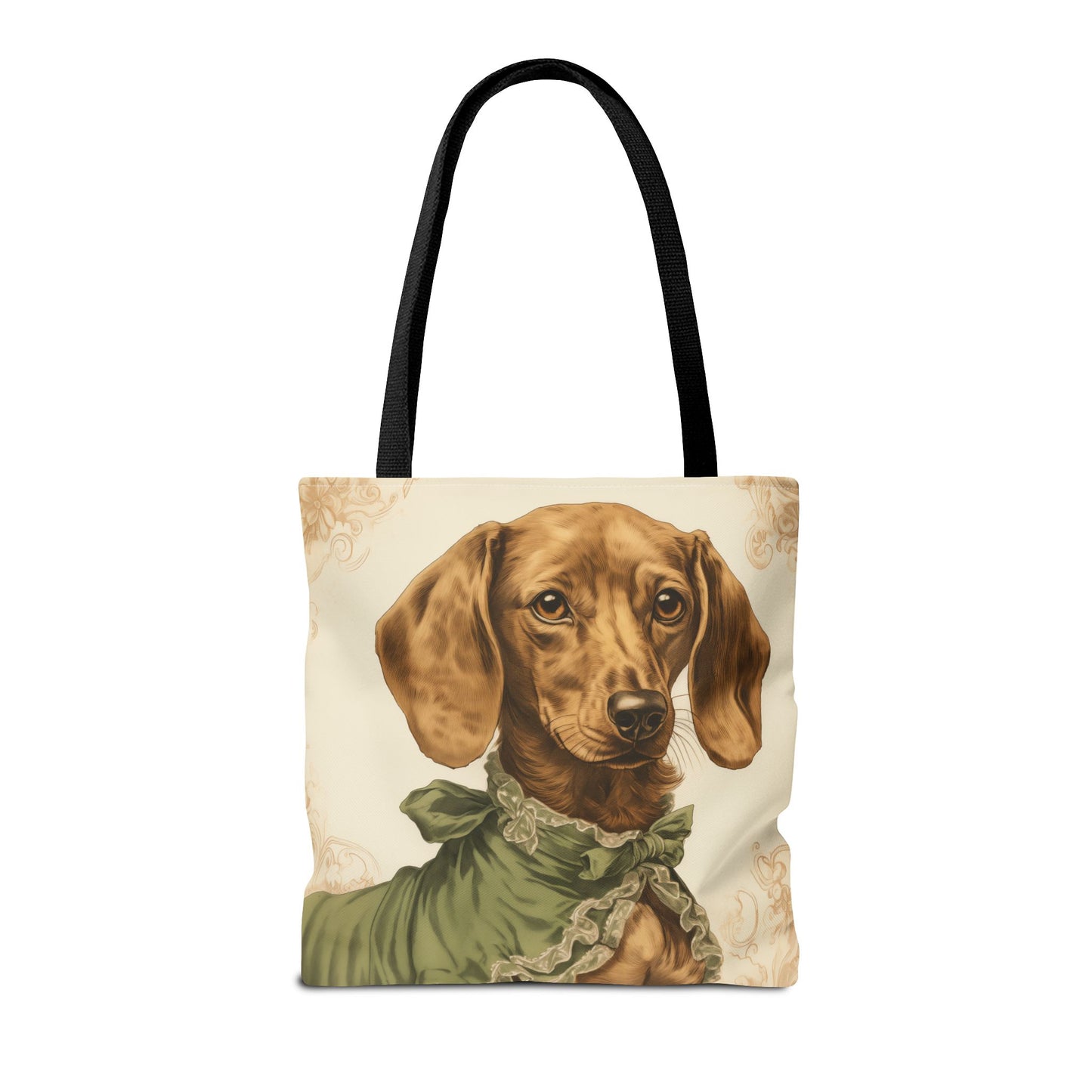 Regal Dachshund Canvas Tote Bag, Elegant Dog Lover Gift, Vintage Art Style