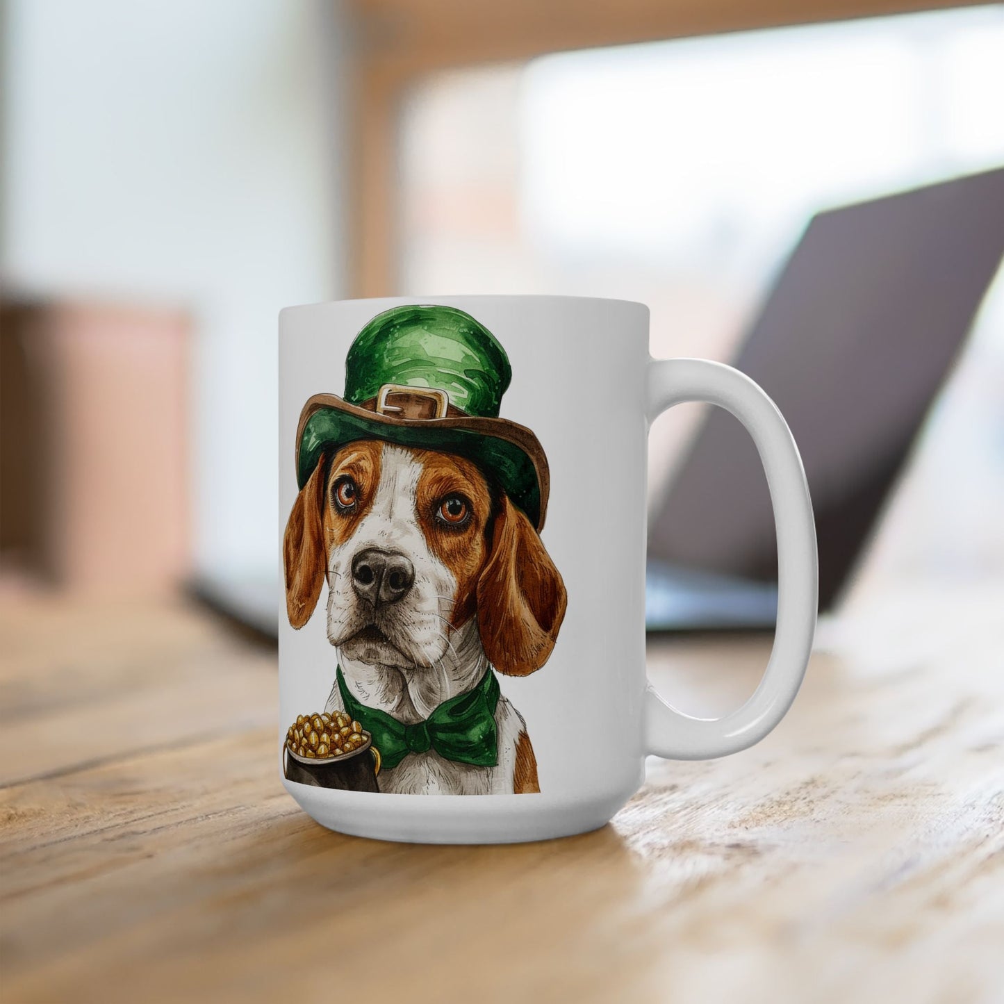 Beagle Luck St. Patrick's Day Coffee Mug – Irish Charm Gift for Dog Lovers