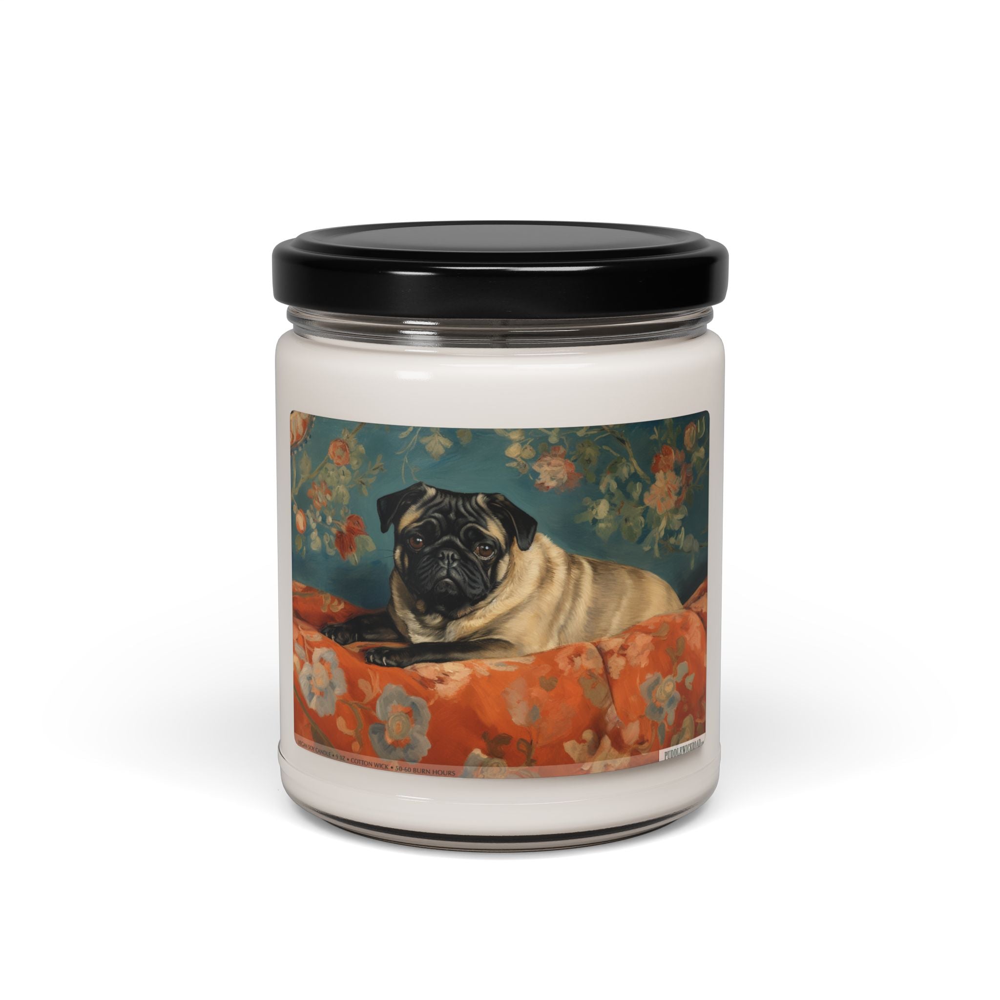 Charming Pug Vintage Art Soy Candle - Cozy Gift for Dog Lovers