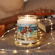 Cavalier King Charles Spaniel Beach Candle – Coastal Art Gift