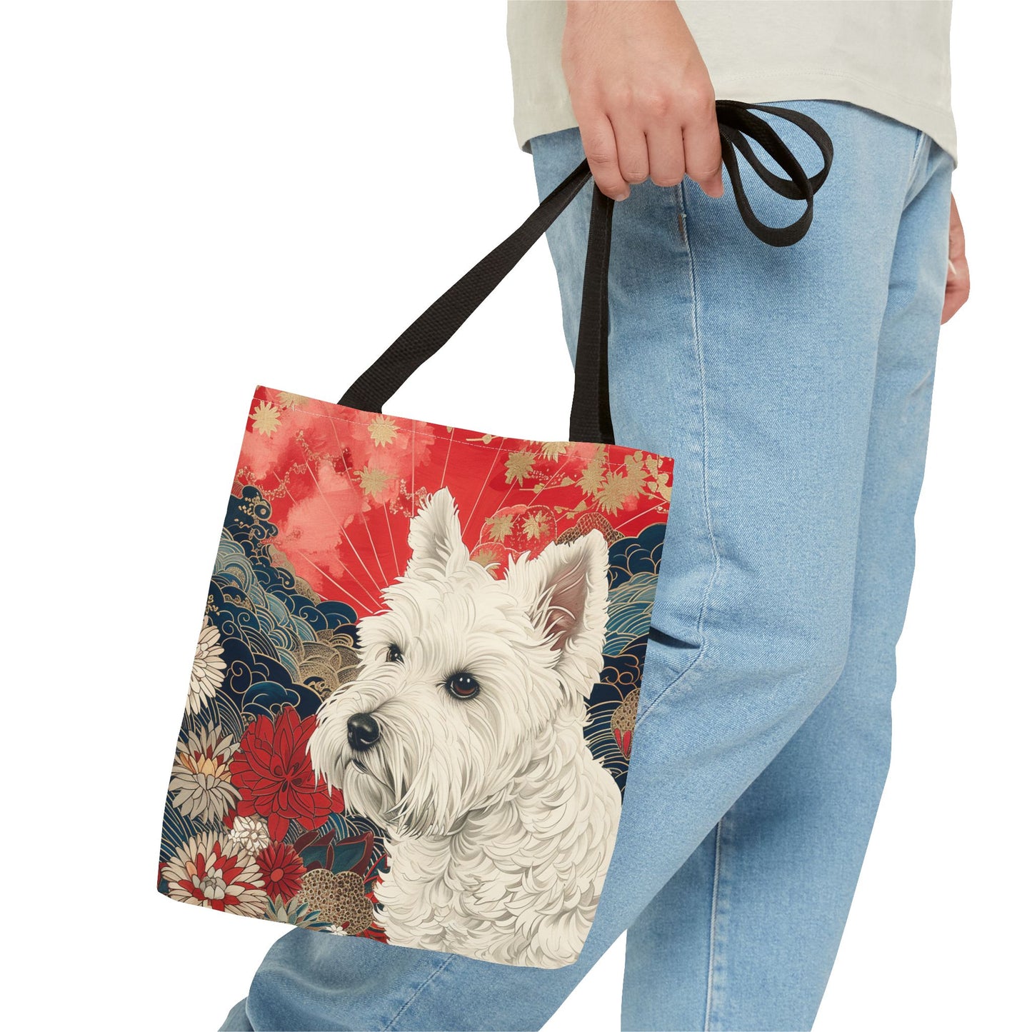 Westie Dream Tote Bag - Artistic Floral Canvas Gift for Dog Lovers - Darwin & Rose