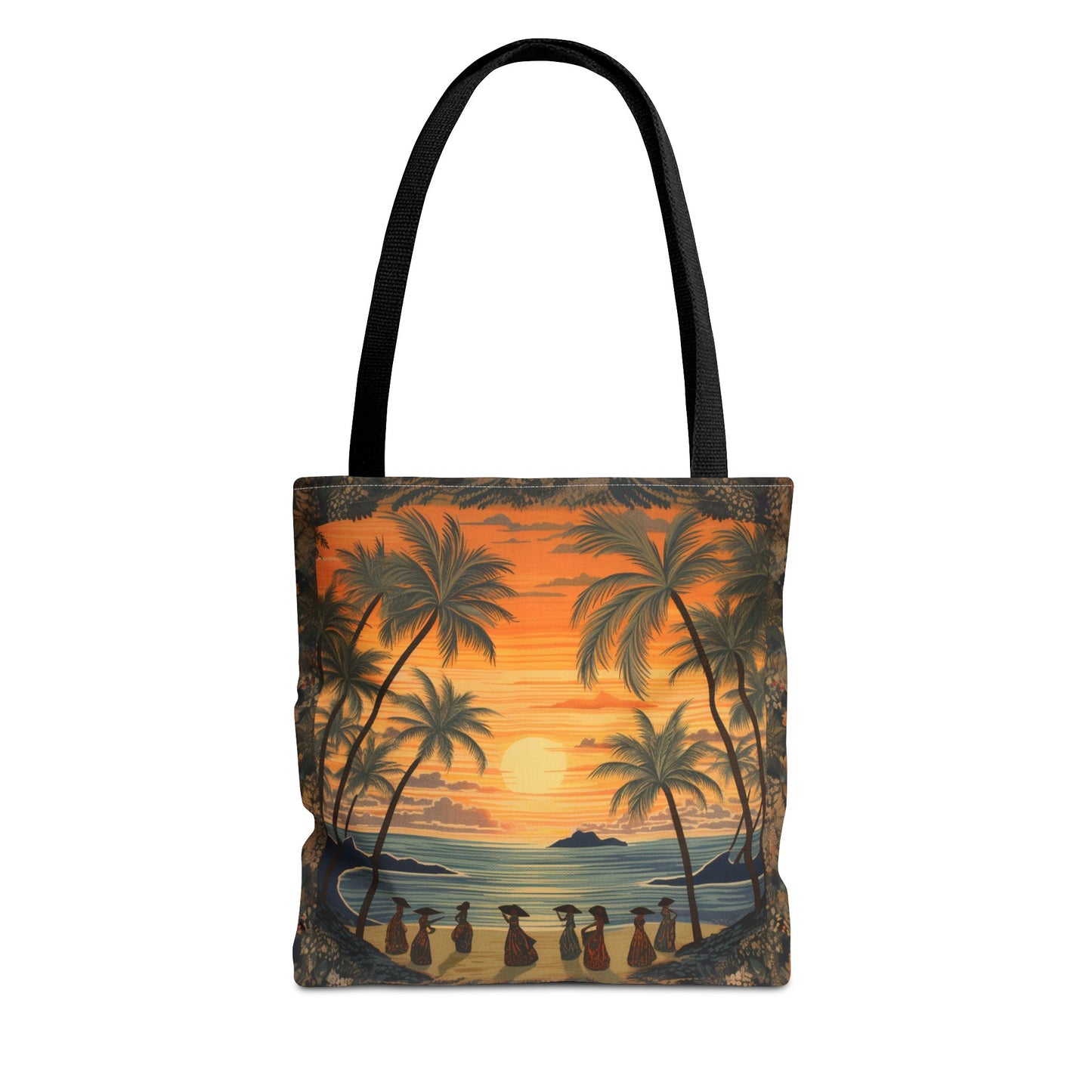 Hawaiian Sunset Tropical Beach Tote Bag, Vibrant Eco-Friendly Design