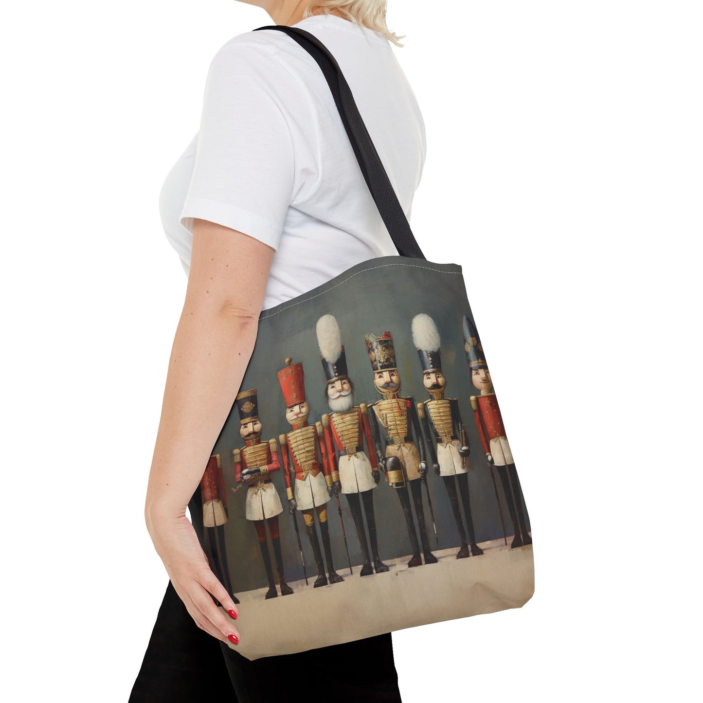 Nutcracker Brigade Holiday Tote Bag, Artistic Festive Design